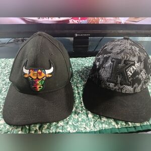 Black Bulls Hat  and Graffiti K Hat